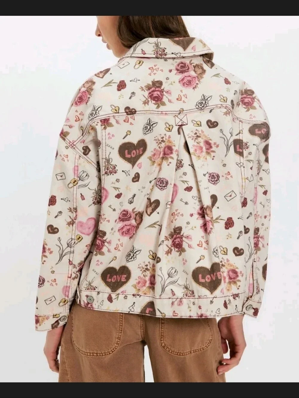 Sold Out BNWT We The Free Opal Swing Printed Denim Jacket Size XS -  Retail $189 - Picture 3 of 6